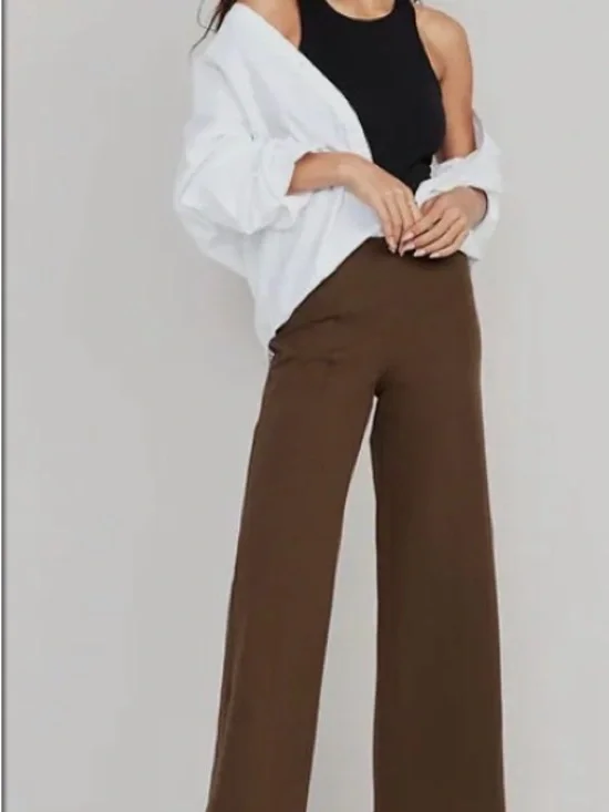 Old Navy Pixie Wide-Leg Pants in Deep Brown - Picture 4 of 4
